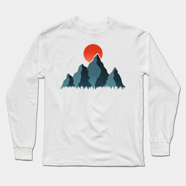 Adventure In The Mountains Art III Long Sleeve T-Shirt by Insightly Designs